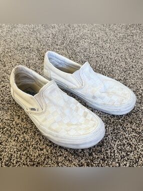 White Checkered Vans